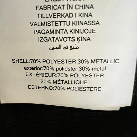 Michael Kors Black Silver Floral 3/4 Sleeve Mini Shift Dress Sz M NWT Holiday - Picture 9 of 9